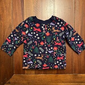 Hanna Andersson Navy Christmas Print Shirt